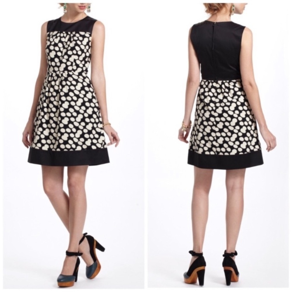 Anthropologie Leifnotes 100% COTTON Corduroy Polka Dot Dress 4